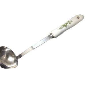 Corelle Coordinates Stainless Steel Ladle with White Floral Ivy Handle